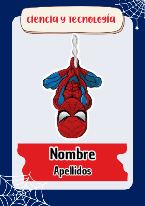 Portada de Spiderman de Ciencia y Tecnología para cuaderno escolar para imprimir gratis - para el regreso a clases