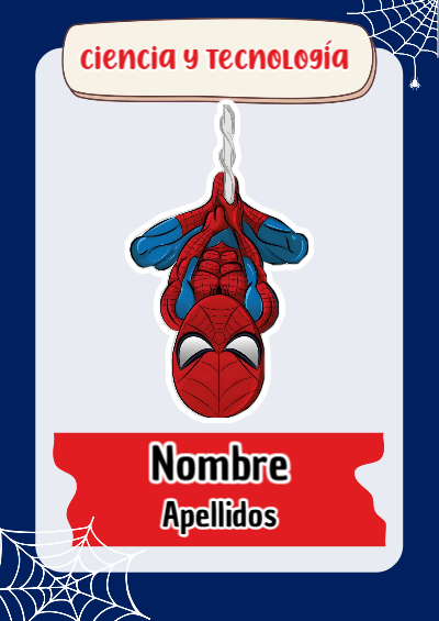 Portada de Spiderman de Ciencia y Tecnología Editable para Imprimir Gratis