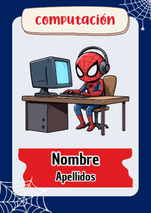Portada de Spiderman de Computación para cuaderno en tamaño A4 - para personalizar tus materias