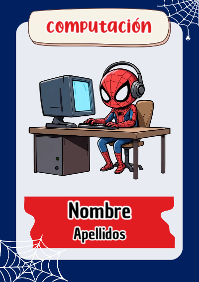 Portada de Spiderman de Computación Editable para Imprimir Gratis