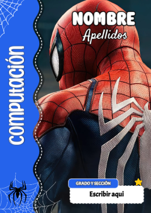 Portada de Spiderman de Computación para cuaderno en formato A4 - para el regreso a clases