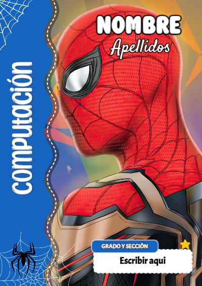 Portada de Spiderman de Computación Editable para Imprimir Gratis