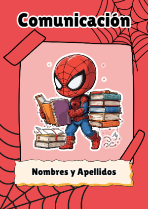 Portada de Spiderman de Comunicación para cuaderno con estilo infantil - estilo único para estudiantes