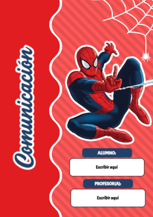 Portada de Spiderman de Comunicación para cuaderno escolar para imprimir gratis - estilo único para estudiantes