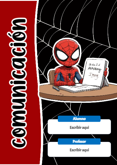 Portada de Spiderman de Comunicación Editable para Imprimir Gratis