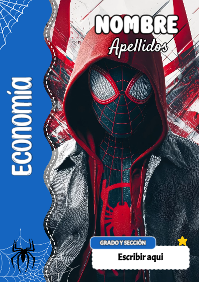Portada de Spiderman de Economía Editable para Imprimir Gratis