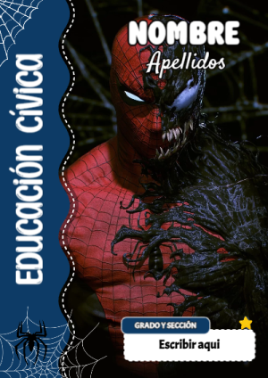 Portada de Spiderman de Educación Cívica para cuaderno ideal para niños - para todas las edades y grados