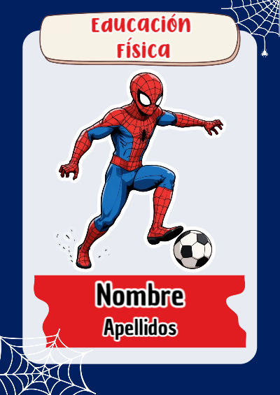 Portada de Spiderman de Educación Física Editable para Imprimir Gratis