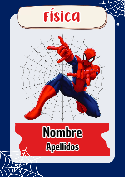 Portada de Spiderman de Física Editable para Imprimir Gratis