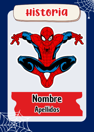 Portada de Spiderman de Historia Editable para Imprimir Gratis