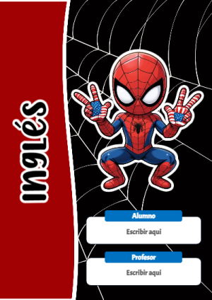 Portada de Spiderman de Inglés para cuaderno en formato A4 - ideal para cuadernos de espiral