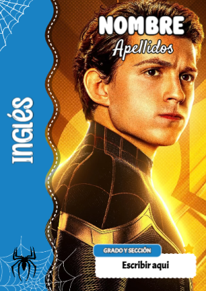 Portada de Spiderman de Inglés Editable para Imprimir Gratis