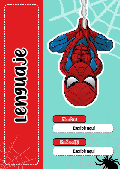 Portada de Spiderman de Lenguaje Editable para Imprimir Gratis