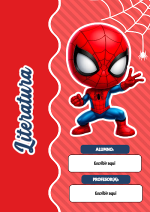 Portada de Spiderman de Literatura para cuaderno personalizada para imprimir - versión premium para imprimir