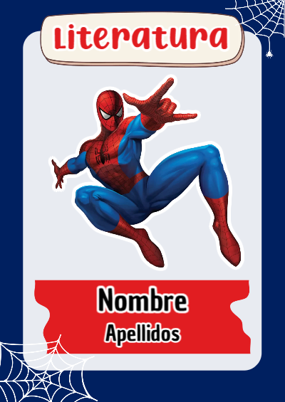 Portada de Spiderman de Literatura Editable para Imprimir Gratis