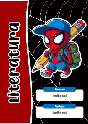 Portada de Spiderman de Literatura para cuaderno con diseño escolar - ideal para cuadernos de espiral