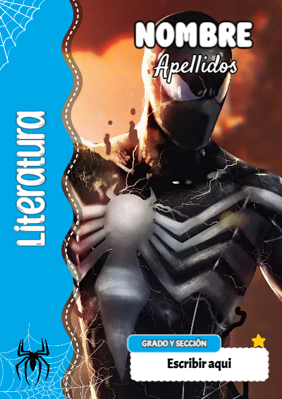 Portada de Spiderman de Literatura Editable para Imprimir Gratis