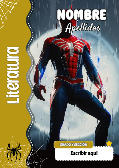 Portada de Spiderman de Literatura para cuaderno para niños de primaria - versión premium para imprimir