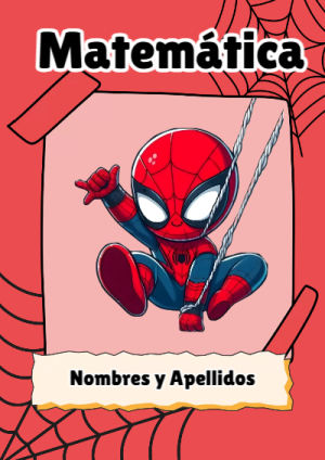 Portada de Spiderman de Matemática para cuaderno con diseño bonito - ideal para cuadernos de espiral