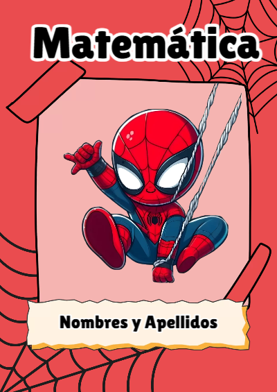 Portada de Spiderman de Matemática Editable para Imprimir Gratis