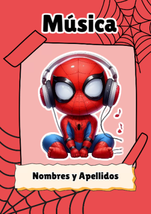 Portada de Spiderman de Música para cuaderno escolar creativa - para todas las edades y grados