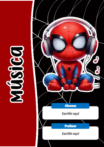 Portada de Spiderman de Música Editable para Imprimir Gratis