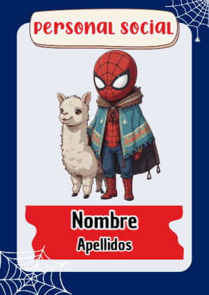 Portada de Spiderman de Personal Social para cuaderno para estudiantes - formato digital listo para usar