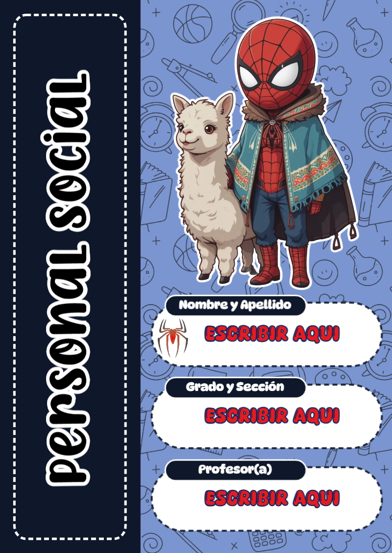 Portada de Spiderman de Personal Social Editable para Imprimir Gratis