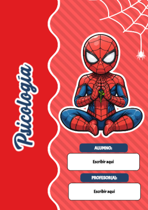 Portada de Spiderman de Psicología para cuaderno para primaria - para todas las edades y grados
