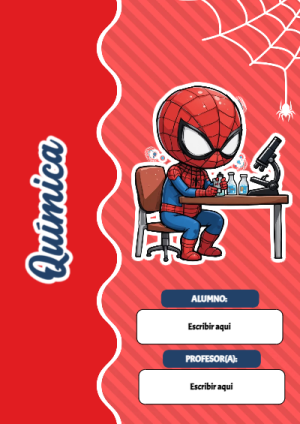 Portada de Spiderman de Química para cuaderno bonita para imprimir - diseño exclusivo y original