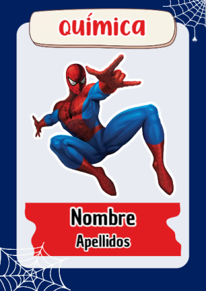 Portada de Spiderman de Química para cuaderno colorida y creativa - tendencia educativa 2026