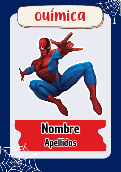 Portada de Spiderman de Química Editable para Imprimir Gratis