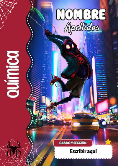Portada de Spiderman de Química Editable para Imprimir Gratis