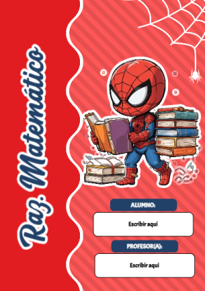 Portada de Spiderman de Raz. Matemático para cuaderno llamativa y bonita - versión premium para imprimir