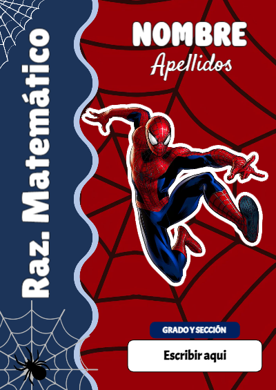 Portada de Spiderman de Raz. Matemático para cuaderno bonita para imprimir - versión premium para imprimir