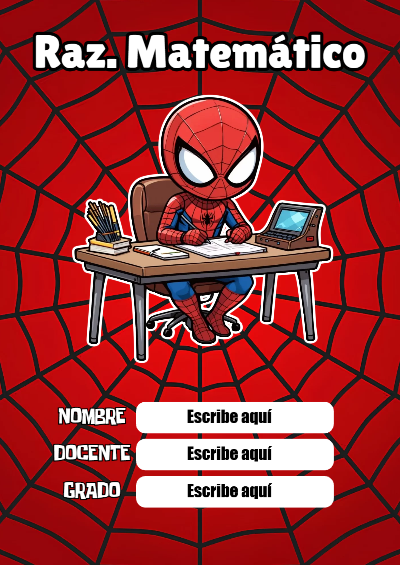 Portada de Spiderman de Raz. Matemático Editable para Imprimir Gratis