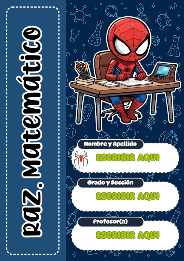 Portada de Spiderman de Raz. Matemático para cuaderno ideal para niños - creación especial de Mini Canva