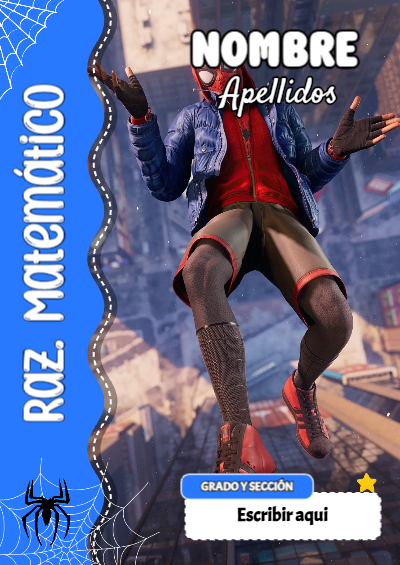 Portada de Spiderman de Raz. Matemático Editable para Imprimir Gratis