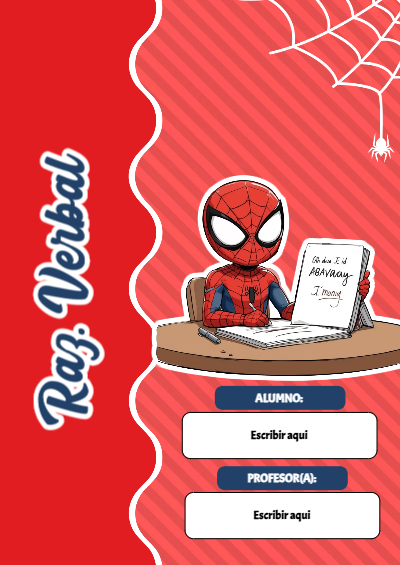 Portada de Spiderman de Raz. Verbal Editable para Imprimir Gratis