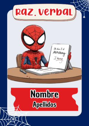 Portada de Spiderman de Raz. Verbal para cuaderno decorativa y bonita - tendencia educativa 2026