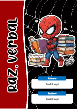 Portada de Spiderman de Raz. Verbal para cuaderno para clases - disponible para descarga gratuita
