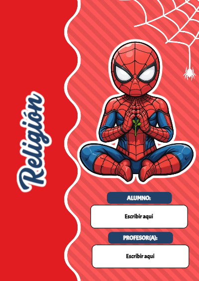 Portada de Spiderman de Religión Editable para Imprimir Gratis