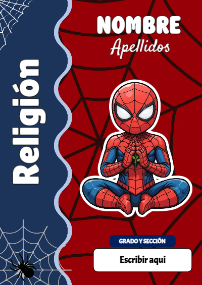 Portada de Spiderman de Religión Editable para Imprimir Gratis