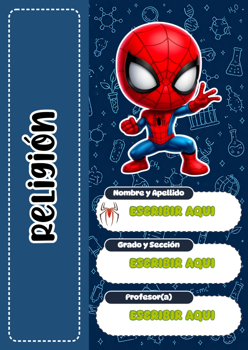 Portada de Spiderman de Religión Editable para Imprimir Gratis