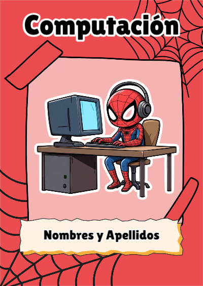 Portada de Spiderman de Spiderman de Computación Editable para Imprimir Gratis