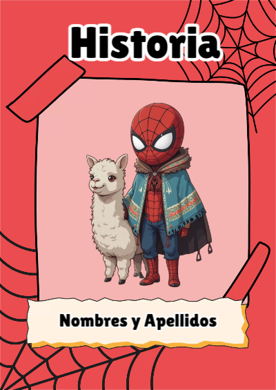 Portada de Spiderman de Spiderman de Historia Editable para Imprimir Gratis