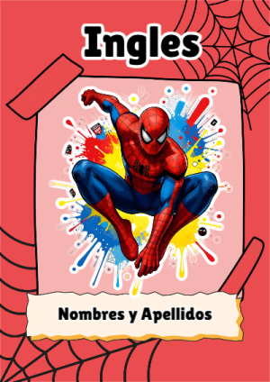 Portada de Spiderman de Spiderman de Ingles para cuaderno con diseño escolar - ideal para cuadernos de espiral