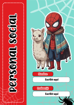 Portada de Spiderman de Spiderman de Personal Social para cuaderno con estilo creativo - diseño escolar moderno