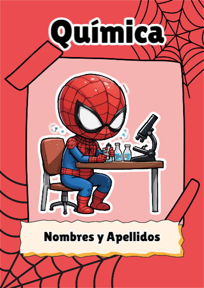 Portada de Spiderman de Spiderman de Química Editable para Imprimir Gratis