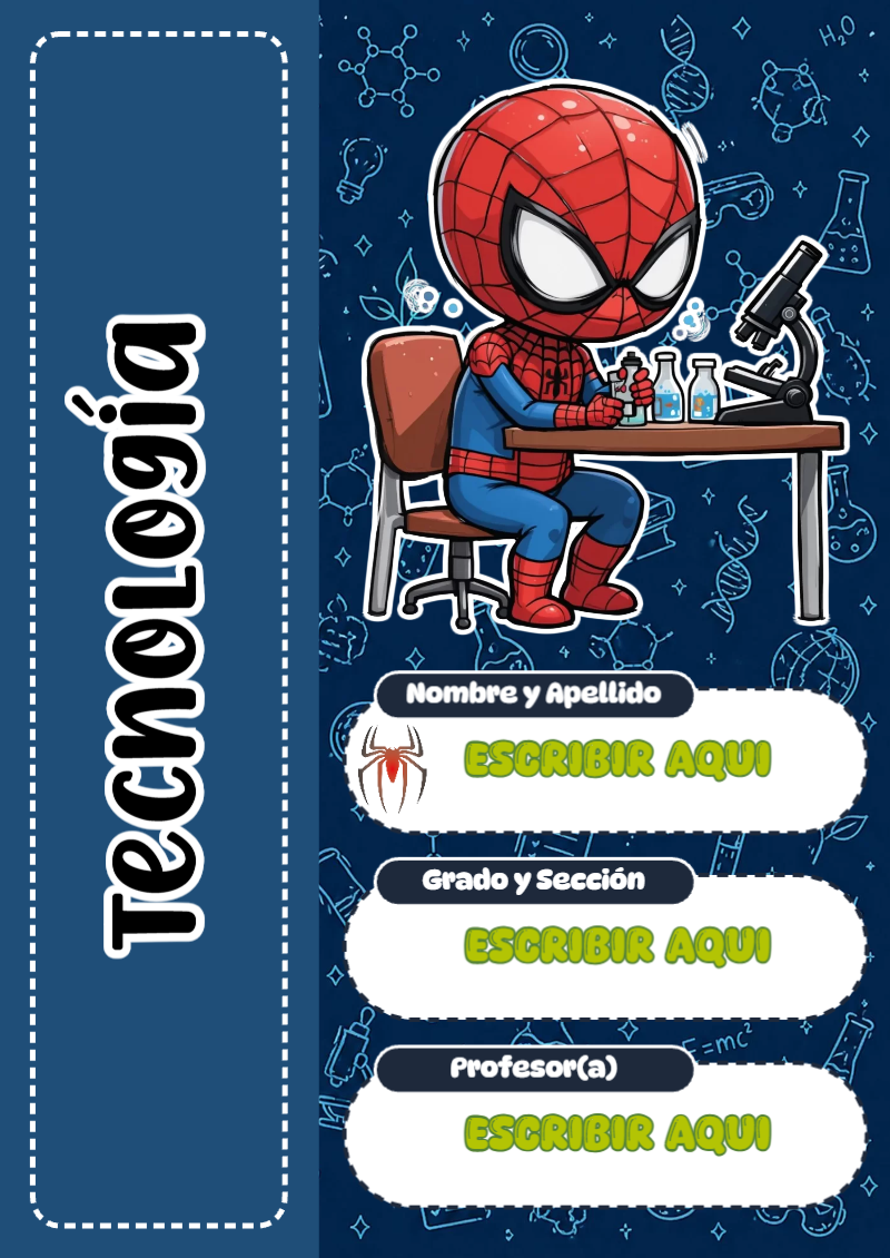 Portada de Spiderman de Tecnología Editable para Imprimir Gratis
